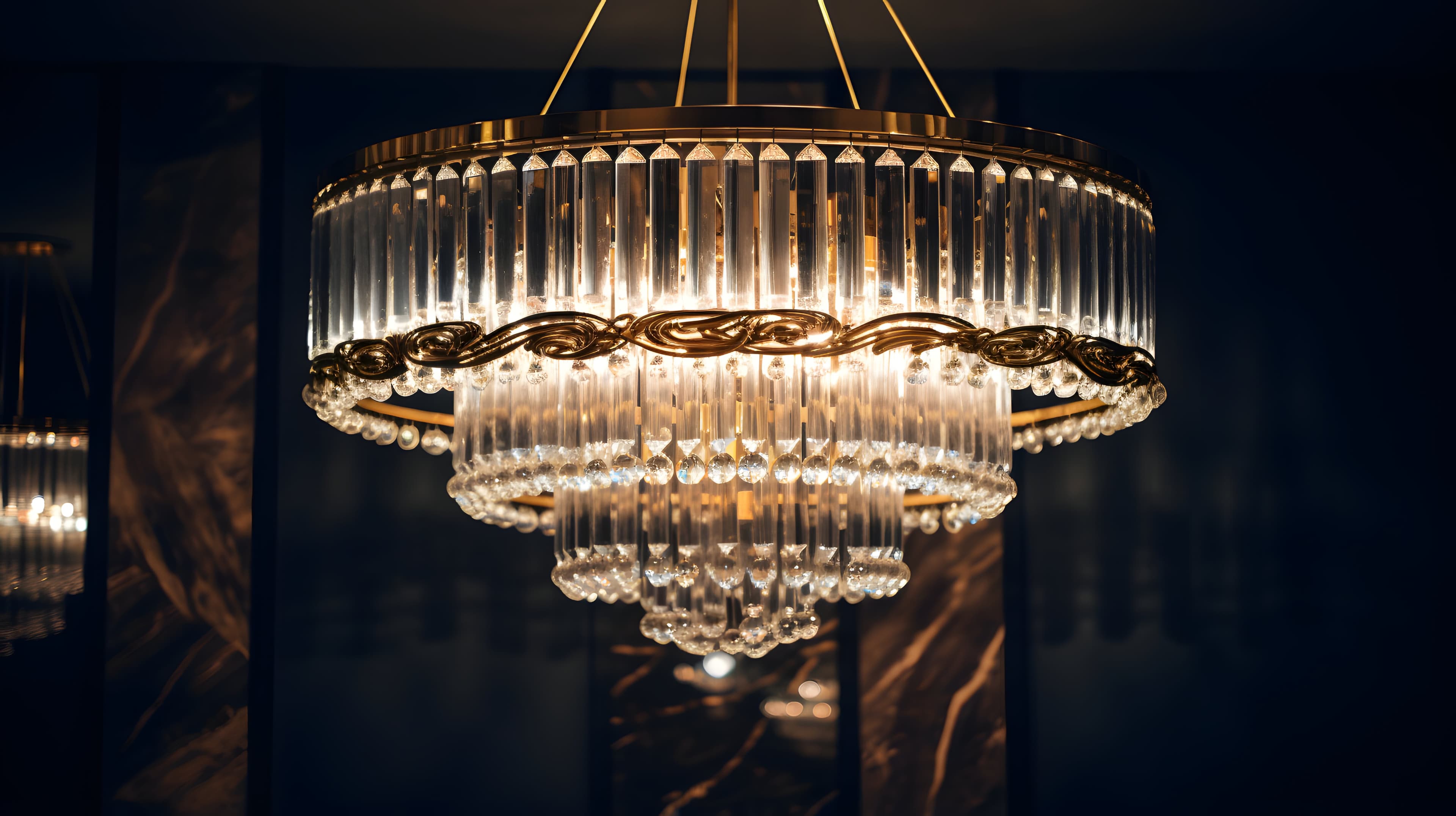 Luxurious crystal chandelier